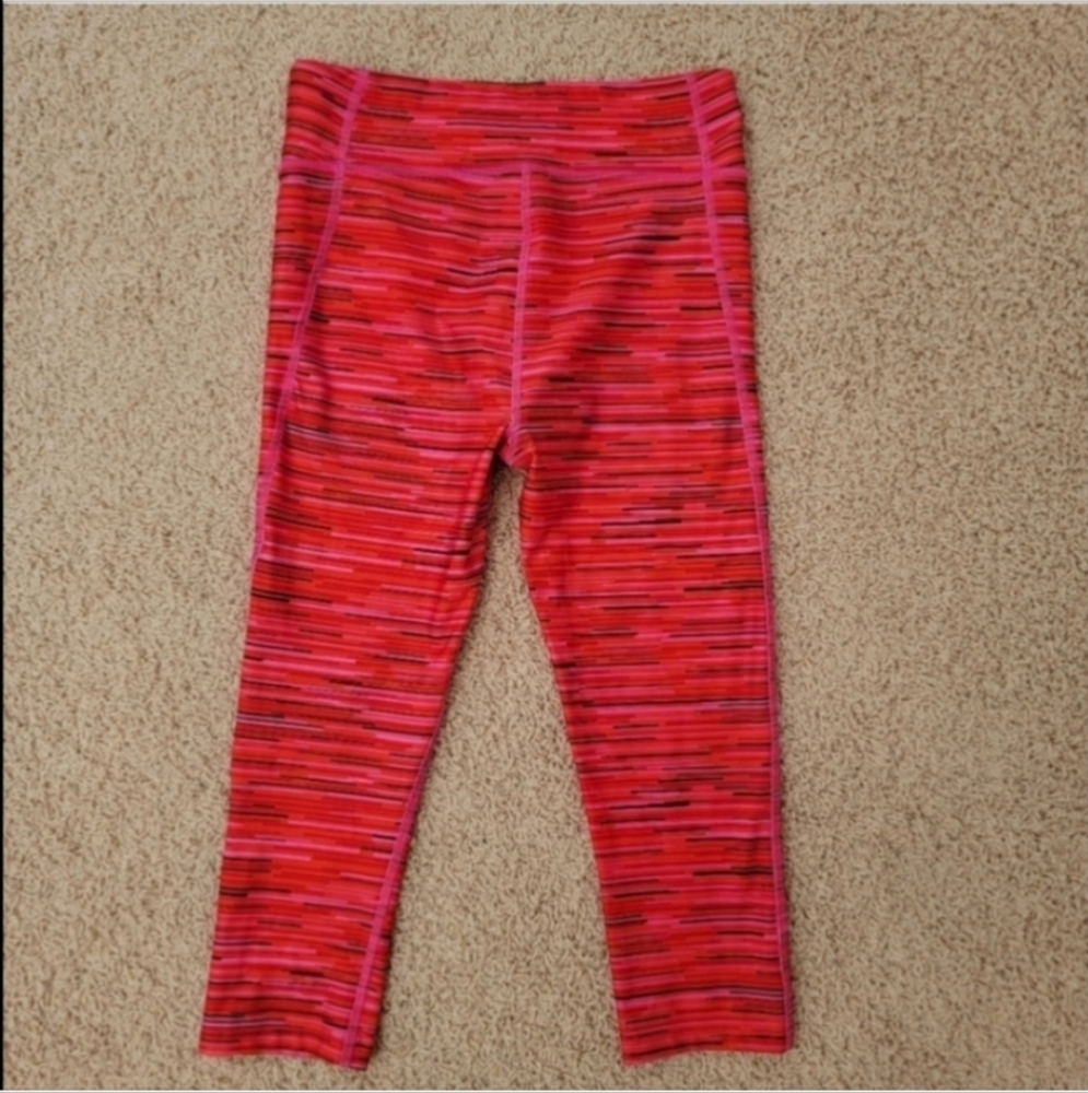 Under Armour Heat Gear Workout Leggings Size Small Pink Orange Activewear